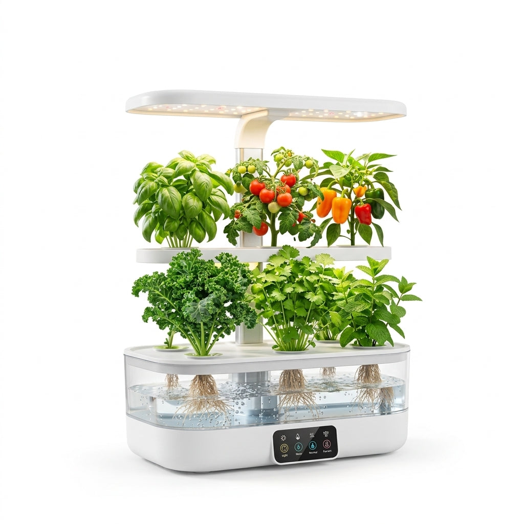 *CvbFdsk Indoor Hydroponic Garden with LED Grow Light, Countertop Soilless Planting System*