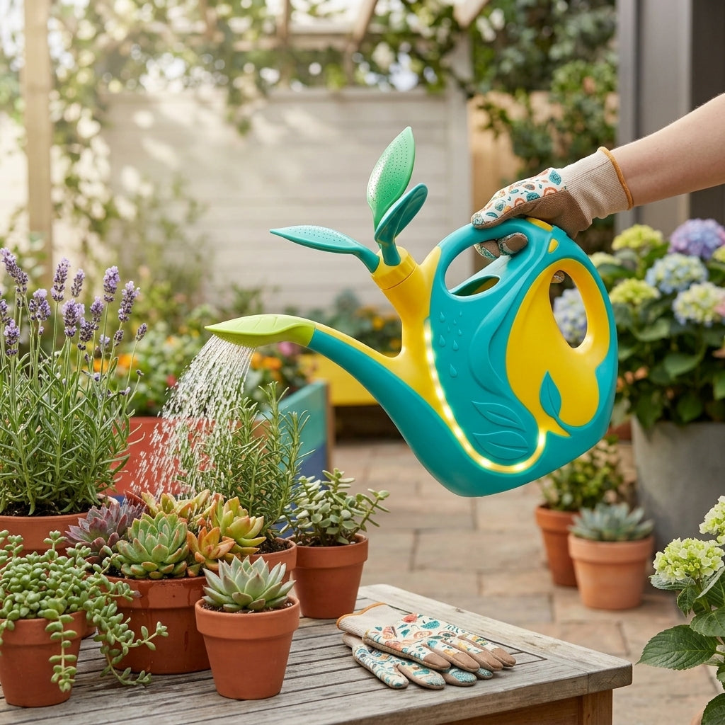 *CvbFdsk Colorful Garden Watering Can with Fine-Spray Spout, Ergonomic Handle for Indoor and Outdoor Plants*