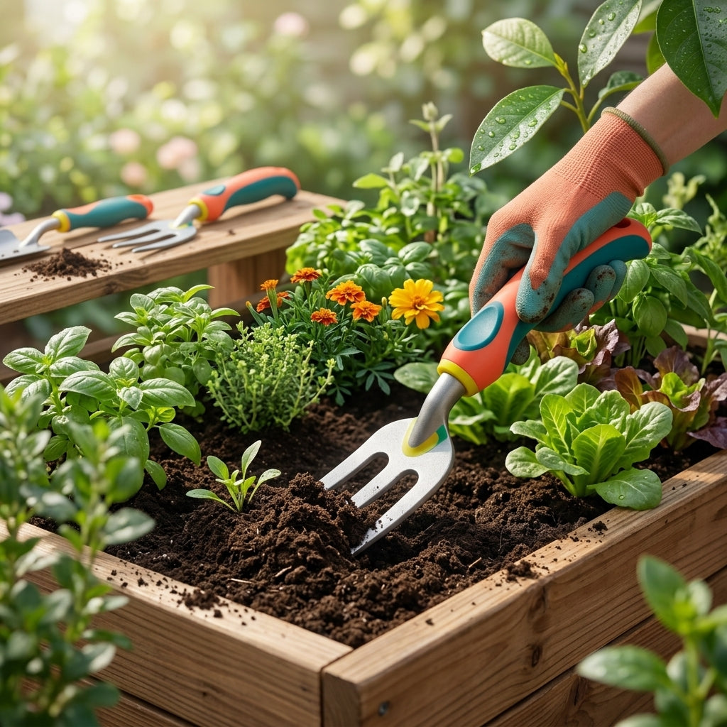 *CvbFdsk 2-Piece Garden Hand Tool Set, Ergonomic Hand Trowel and Cultivator for Planting, Weeding and Soil Loosening*