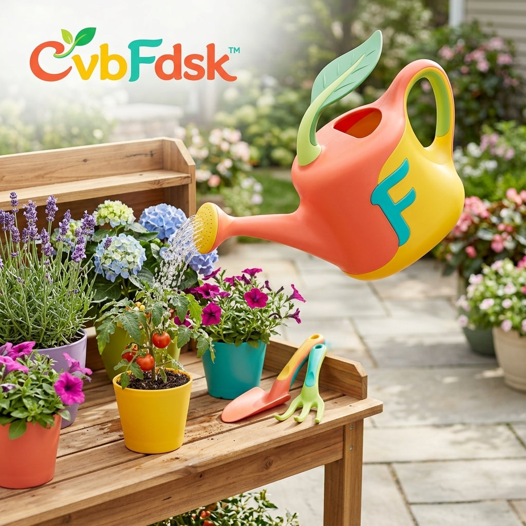 *CvbFdsk Colorful Garden Watering Can with Easy-Grip Handle*