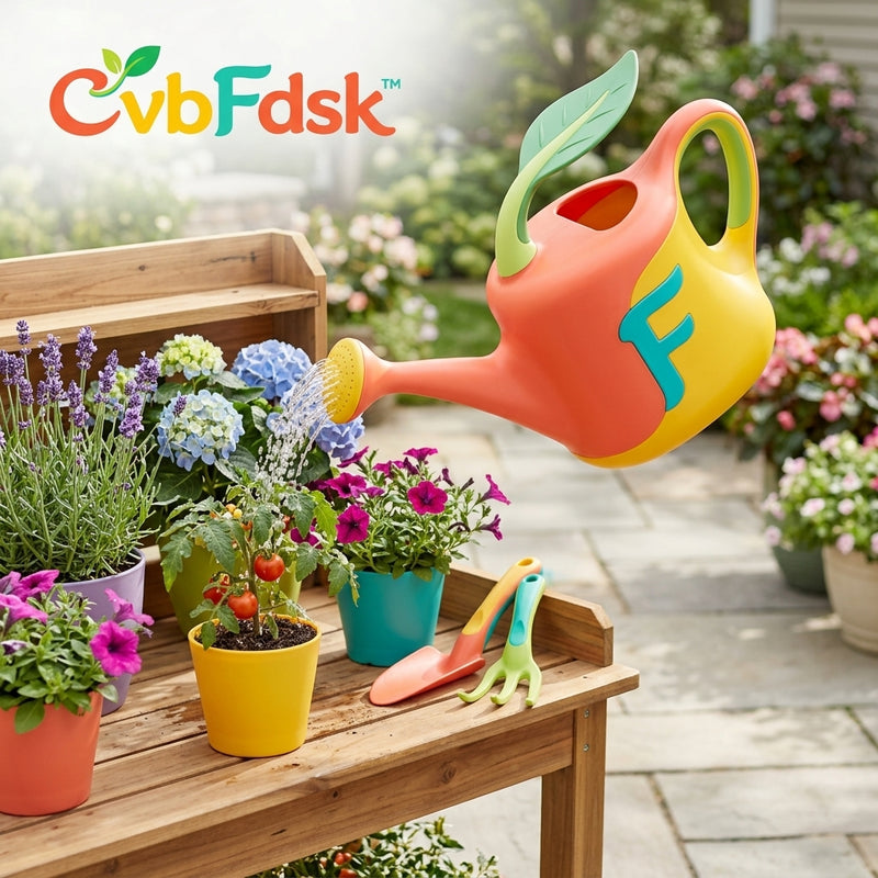 *CvbFdsk Colorful Garden Watering Can with Easy-Grip Handle*