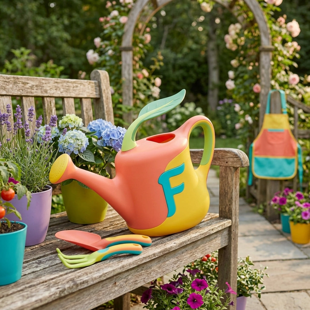*CvbFdsk Colorful Garden Watering Can with Easy-Grip Handle*