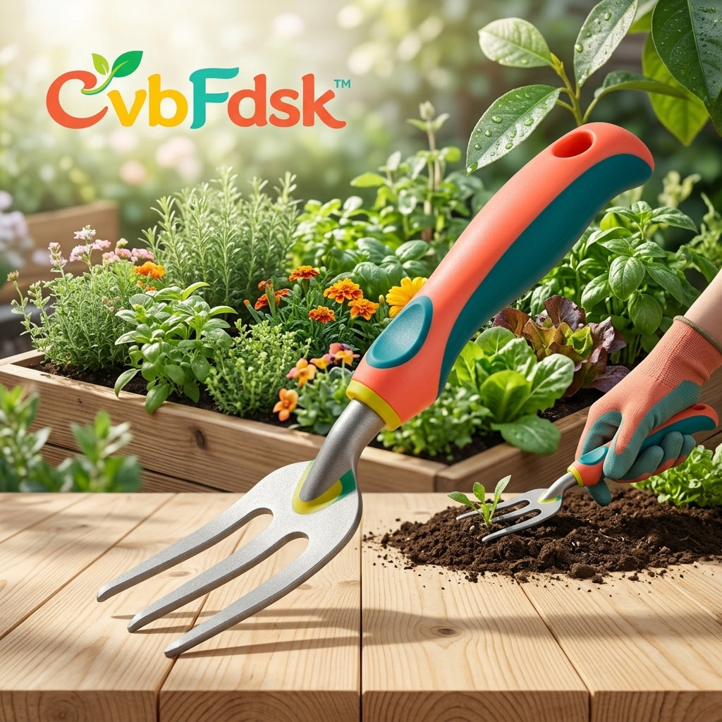 *CvbFdsk 2-Piece Garden Hand Tool Set, Ergonomic Hand Trowel and Cultivator for Planting, Weeding and Soil Loosening*